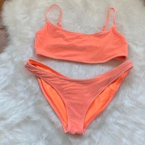 Triangl Swimwear Neon Peach Bikini Velvet